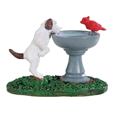 Image of Lemax Bird Bath Dog Fountain