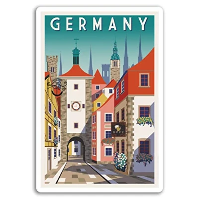 Image of 2 x 10cm Germany Vinyl Stickers Travel Sticker Laptop Luggage #17115 (10cm Tall)