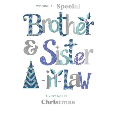 Image of Special Brother &amp; Sister in Law Festive Joy Christmas Greeting Card XFCS010