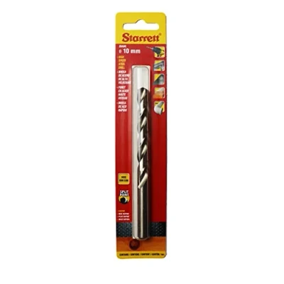 Image of Starrett Split Point Drill Bits HSS High Speed Steel 10x133mm KBAR100 Twist Bit For Cast Iron Wood Soft Materials
