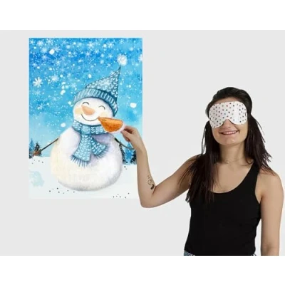 Image of evelay Christmas Pin The Carrot Nose On Snowman Fun Festive Family Kids Party Game 42 Stickers