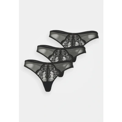 Image of Ann Summers SEXY DEMI Thong 3 PACK Thong, Women&#039;s, Size: 16, Black