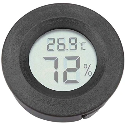 Image of Eidyer Reptile Thermometer, Digital Hygrometer for Incubators Indoor Breeding Box Weather Station Greenhouse Basement Gauge Terrarium Lizard Spider Tortoise Tank Round