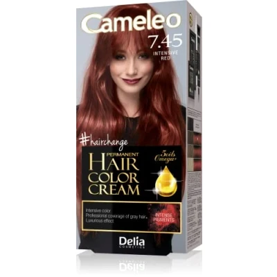 Image of Cameleo Permanent Hair Colour Cream Intensive Red Color &amp; Protection 5 Oils + Omega Plus Acids Professional, Luxurious Dye Full Kit