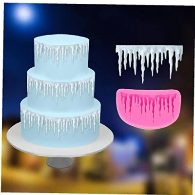 Image of Silicone Mold Icicle Border Fondant Cake Mould Christmas Decorating Tools Sugarcraft Baking Tool