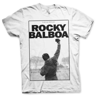 Image of Rocky Officially Licensed Balboa It Ain&#039;t Over Mens T Shirt (White), X Large