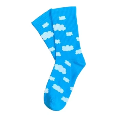 Image of Cute Blue Clouds Socks/Gift Socks/Novelty Socks/Unisex Socks/Funky Socks