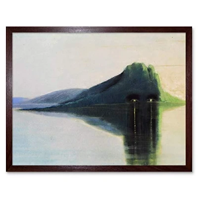 Image of Ciurlionis Serenity Symbolist Landscape Painting Art Print Framed Poster Wall Decor 12x16 inch