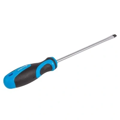 Image of Blue Magnetic 15cm x 6mm Chrome Vanadium Flathead Screwdriver By Pro User