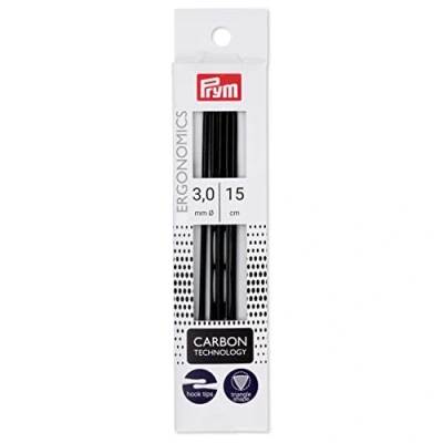 Image of Prym Double Pointed Kniting pins, Carbon Technology, 15cm x 3mm