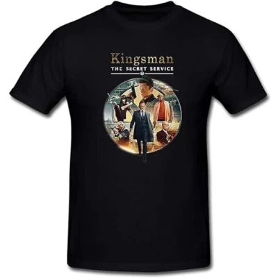 Image of ANXIAOER Men&#039;s Kingsman The Secret Service Movie T Shirt Black L