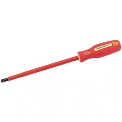 Image of Draper Fully Insulated Plain Slot Screwdriver, 8 x 200mm (Sold Loose)