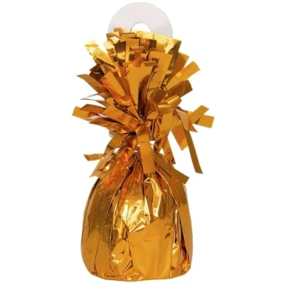 Image of Orange Foil Balloon Weight (5cm x 13cm) 1 Count Stylish &amp; Durable Accessory for Party Decorations Events