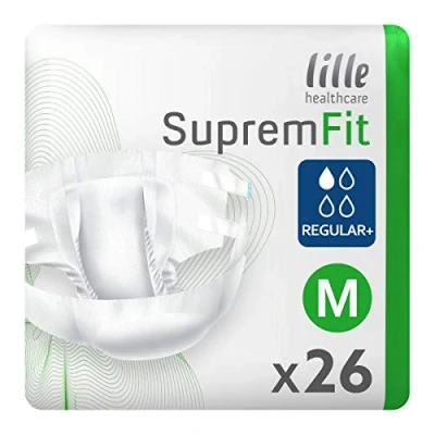 Image of HOMECRAFT Supreme Fit All in One Briefs, Pack of 26, Regular +, Medium, Adult Diapers for Men and Women, Incontinence Pants with Anti Leak Barriers Hygienic Use, Absorbent Undergarments