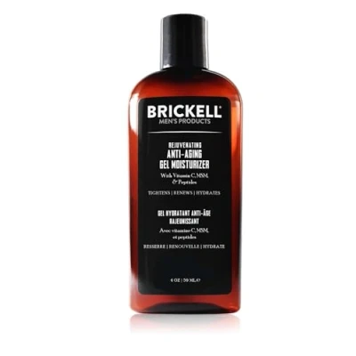 Image of Brickell Men&#039;s Rejuvenating Anti Aging Gel Moisturizer For Men, Natural and Organic, Fast Absorbing Reduces Fine Lines Wrinkles (Scented, 118 ml)