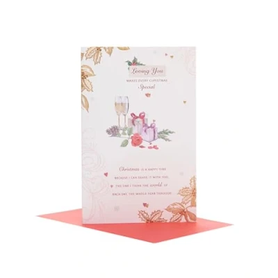 Image of UK Greetings Christmas Card for Partner/Her Romantic Design