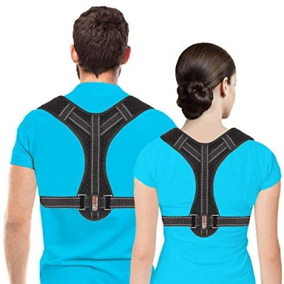 Image of Posture Corrector for Men and Women, Upper Back Brace Clavicle Support, Adjustable Straightener Providing Pain Relief from Neck, &amp; Shoulder, (Universal) (Regular)