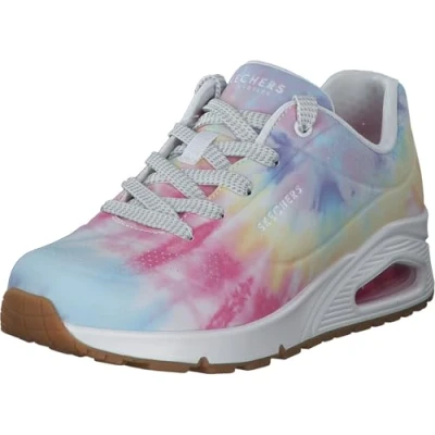 Image of Skechers Street Women&#039;s UNO Hyped Hippie Sneaker, White Mulit, 9