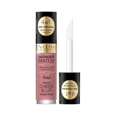 Image of Eveline Wonder Match Cheek &amp; Lip 4in1 Róż i Pomadka w Płynie Nr. 2 Vegan 4.5ml