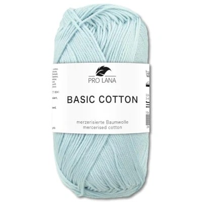 Image of Frida&#039;s Wollhaus Pro Lana 50 g Basic Cotton Knitting Crochet Wool Yarn 64 Colours (57 Water Blue)