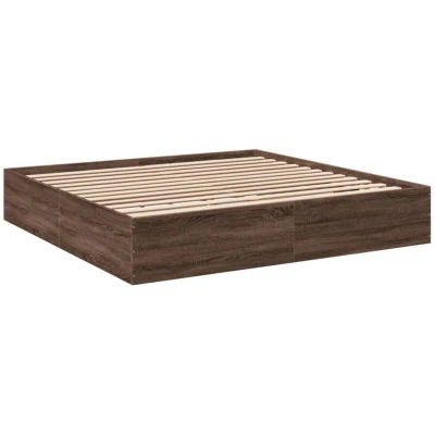 Image of vidaXL Bed Frame without Mattress Brown Oak 200x200 cm