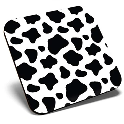 Image of Great Single Coaster Square Funky Cow Print Pattern Animals Glossy Quality Coasters Tabletop Protection for Any Table Type #8463