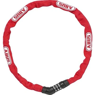 Image of ABUS steel O chain 4804C lock combination made of special security level 3 75 cm red