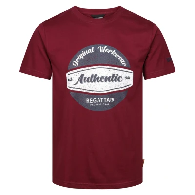 Image of Regatta Mens Original Cotton T Shirt (Burgundy) Size Large