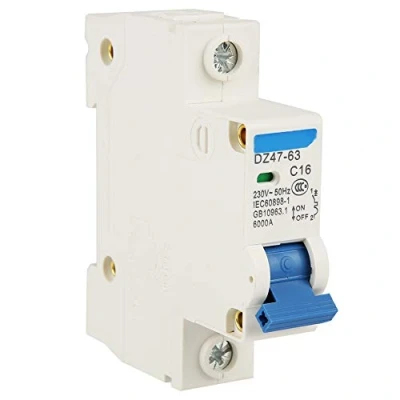 Image of DEWIN Circuit Breaker, 2 Pcs RCCB Residual Current Breaker 1Pole 16A DZ47 63 C16 220/380V MCB DIN Rail Mount for Home