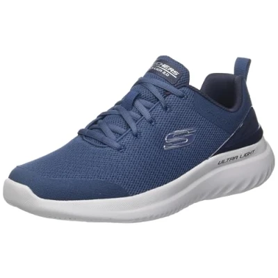 Image of Skechers Men&#039;s Bounder 2.0 Nasher Trainers, Navy Mesh Trim, 6 UK