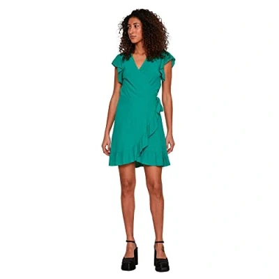 Image of Vila Women&#039;s Vifini Wrap S/S Short Dress Noos, Alhambra, 14