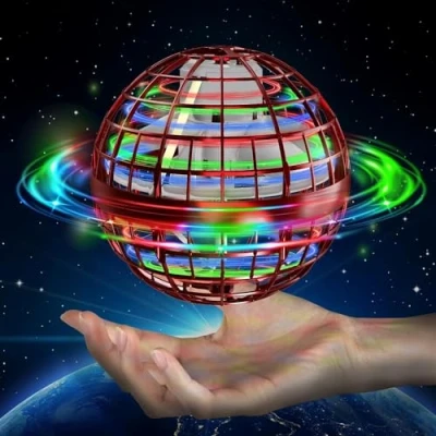 Image of semai Flying Orb Ball Toys, Hover Boomerang for Kids Adult, Spinner Mini Drone With 360 Rotating RGB Light, UFO Smart Sensor Fly Orbi Toy Gifts Boys Girls Red