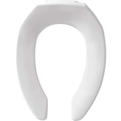 Image of Bemis 1955SSCT 000 Commercial Heavy Duty Open Front Toilet Seat Without Cover Will Never Loosen &amp; Reduce Call Backs, Elongated, White