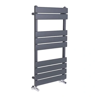 Image of Warmehaus Flat Panel Heated Towel Rail Grey Anthracite Bathroom Ladder Radiator Warmer 950 x 500mm
