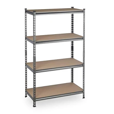 Image of Relaxdays Heavy Duty Shelving, 4 Levels, up to 1440 kg, Garage Outdoor Storage, HWD: 153 x 91 46 cm, Steel &amp; MDF, Grey