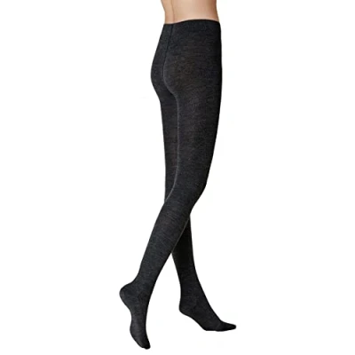 Image of Kunert Women&#039;s Soft Wool Cotton Tights, 100 DEN, Grey (Anthracite Mel 4050), 38/40
