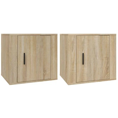 Image of vidaXL Bedside Cabinets 2 pcs Sonoma Oak 50x39x47 cm