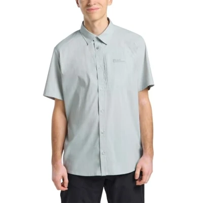Image of Jack Wolfskin Men&#039;s Norbo S/S Shirt M, Cool Grey Check, M
