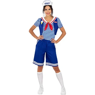 Image of Funidelia Robin Ahoy Stranger Things Cost for woman Costume adults accessory fancy dress &amp; props Halloween, carnival parties Size M L Blue