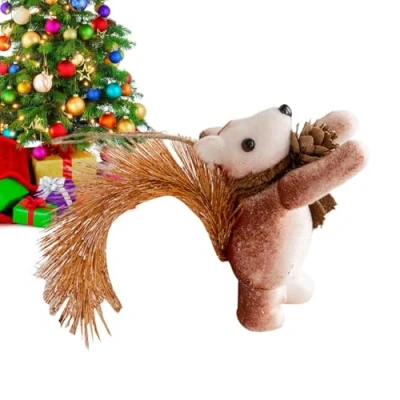 Image of Aizuoni Small Squirrel Ornament,Simulation Pinecone Creative Decoration For Tree Animal Front Door