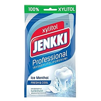Image of Jenkki Professional Ice Menthol Original Finnish 100% Xylitol Chewing Gum Bag 90g