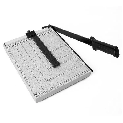 Image of Paper Cutter, A4 Guillotine Cutter Trimmer with Automatic Security Safeguard and Side Ruler for Craft Paper, Coupon, Label Cardstock