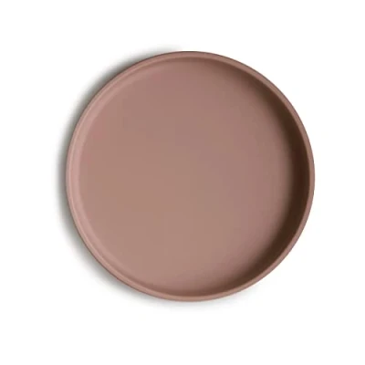 Image of Mushie Classic Silicone Suction Plate Non Slip Baby Divided for Babies &amp; Toddlers Material: Food Grade Dishwasher Microwave Safe (Cloudy Mauve)