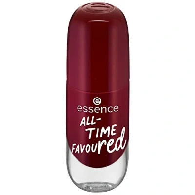 Image of essence gel nail colour, polish, no. 14, red, long lasting, express result, quick drying, shiny, acetone free, vegan, no microplastic particles, preservatives, pack of 1 (8 ml)