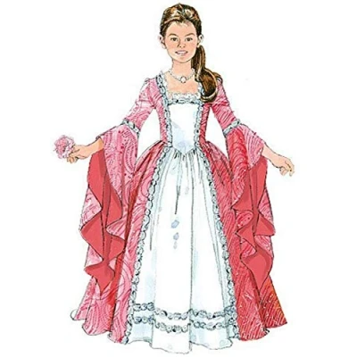 Image of McCall&#039;s Patterns M5731 Size Miss Small Medium Large Extra Misses&#039;/ Children&#039;s/ Girls&#039; Princess Costumes, Pack of 1, White