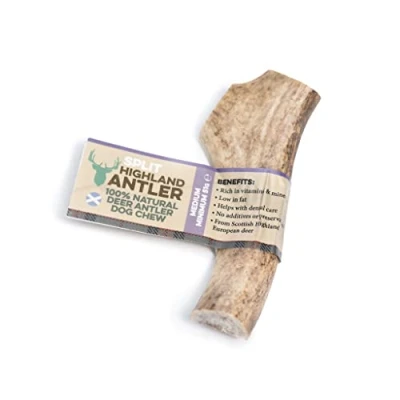 Image of 100% Natural SPLIT Antler Dog Chews The Hypo Allergenic Chew Like Stagbar (Weight Medium 51 80g), Size May Vary