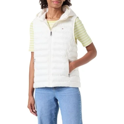 Image of Tommy Hilfiger Global Stripe VEST Waistcoat, Women&#039;s, Size: Small, Ancient white