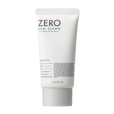 Image of rom&amp;nd ZERO SUN CLEAN 2 Types ㅣSPF 50+ PA++++ SunscreenㅣNon Greasy, No White Cast, Soft Finish, Powerful UV Protection, Moisturizingㅣ50ml 1.69oz (01 Fresh)
