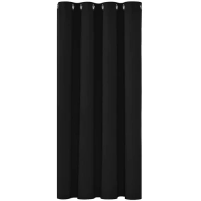 Image of Deconovo Solid Curtain Blackout Material Eyelet Thermal Insulated Ring Top for Bedroom 52&quot; x 54&quot; Black 1 PANEL