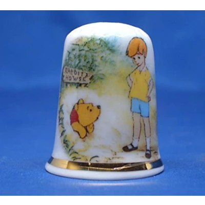 Image of Birchcroft Porcelain China Collectible Thimble Christopher Robin meets Winnie the Pooh